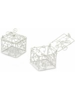 Mетална кутийка Ем Арт - Квадрат, 5 х 5 cm, бяла