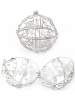 Mетална кутийка Ем Арт - Топка, 6 х 6 cm, бяла