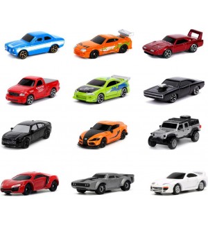 Метална нано количка Jada Toys Fast & Furious - Асортимент, 4 cm