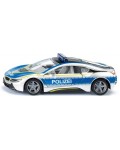 Метална полицейска количка Siku - BMW I8, с отварящи се нагоре врати, 1:50