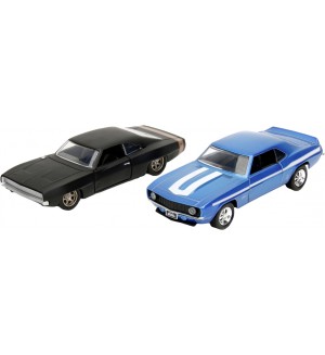 Метални колички Jada Toys Fast & Furious Legacy - 1969 Chevrolet/1968 Dodge Charger Wide Body, 1:32