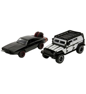 Метални колички Jada Toys Fast & Furious Legacy - Dodge Charger R/T & Jeep Wrangler, 1:32