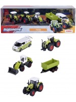 Метални колички Majorette - Farm, Трактори, 5 броя,