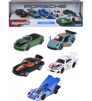 Метални колички Majorette - Porsche, 5 броя, мащаб 1:64