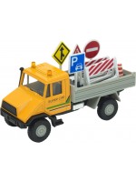 Метално камионче Welly Urban Spirit - С пътни знаци, 1:34