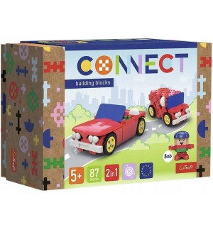Мини конструктор 2 в 1 Trefl Connect - Кабриолет/Ван за доставки, 87 части Мини конструктор 2 в 1 Trefl Connect - Кабриолет/Ван за доставки, 87 части