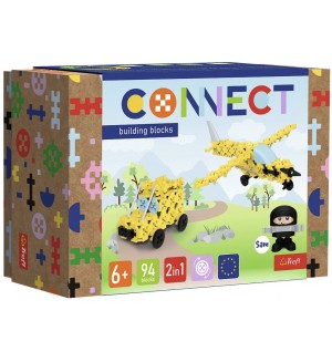 Мини конструктор 3 в 1 Trefl Connect - Самолет/Джип, 94 части Мини конструктор 3 в 1 Trefl Connect - Самолет/Джип, 94 части