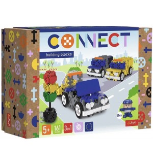 Мини конструктор 3 в 1 Trefl Connect - Спешни превозни средства, 161 части Мини конструктор 3 в 1 Trefl Connect - Спешни превозни средства, 161 части