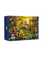 Мини пъзел Black Sea Puzzles от 54 части - Семейство тигри
