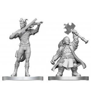 Миниатюра Wizkids Games: Dungeons & Dragons - Tiefling Bard & Dwarf Cleric (Nolzur's Marvelous Unpainted Miniatures)
