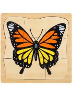 Многослоен пъзел Smart Baby - Пеперуда, дърво Многослоен пъзел Smart Baby - Пеперуда, дърво