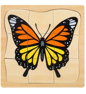 Многослоен пъзел Smart Baby - Пеперуда, дърво Многослоен пъзел Smart Baby - Пеперуда, дърво