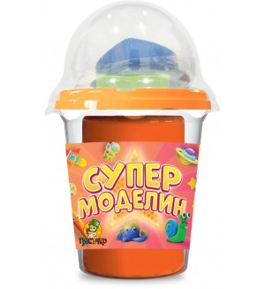 Моделин Пясъчко - С фигурки за оформяне, 100 g, оранжев