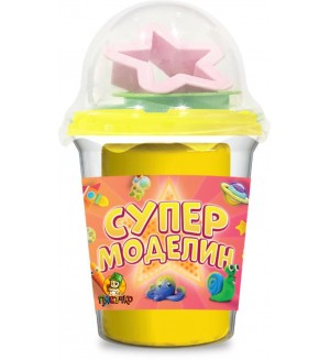 Моделин Пясъчко - С фигурки за оформяне, 100 g, жълт