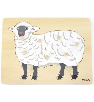 Монтесори образователен пъзел Viga - Овца