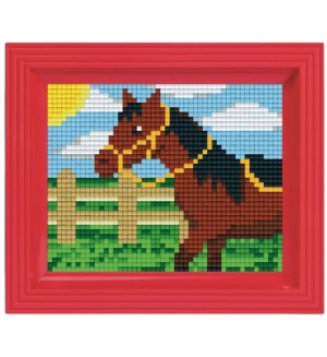 Мозайка с рамка Pixelhobby - Кон, комплект с пиксели Classic