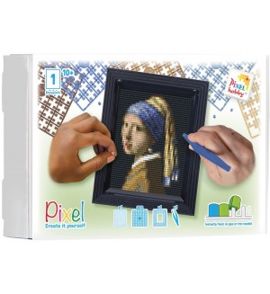Мозайка с рамка Pixelhobby - Момичето с перлената обица, комплект с пиксели Classic