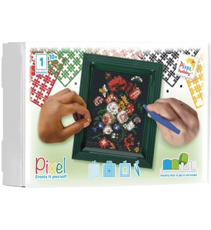 Мозайка с рамка Pixelhobby - Цветя на Ян Давидс де Хем, комплект с пиксели Classic