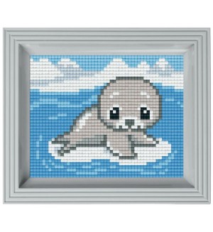 Мозайка с рамка Pixelhobby - Тюленче, комплект с пиксели Classic