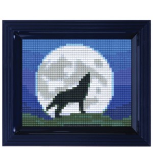 Мозайка с рамка Pixelhobby - Вълк, комплект с пиксели Classic