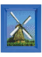 Мозайка с рамка Pixelhobby - Вятърна мелница, комплект с пиксели Classic