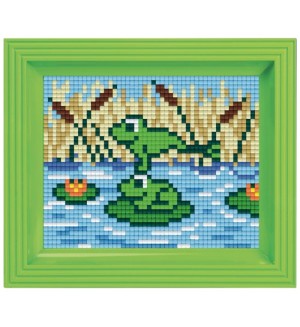 Мозайка с рамка Pixelhobby - Жабки, комплект с пиксели Classic