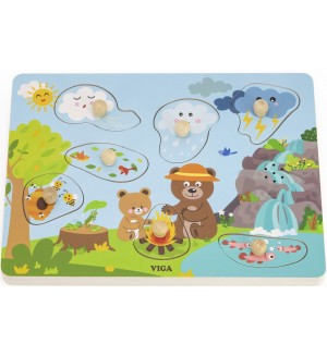 Музикален дървен пъзел Viga Toys - Природа