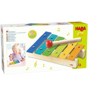 Музикален комплект Haba - Металофон и книжка с 11 песни Музикален комплект Haba - Металофон и книжка с 11 песни