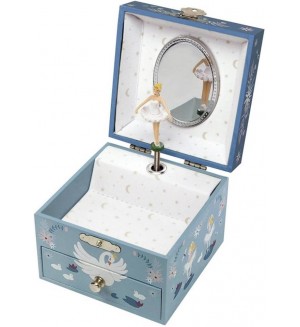 Музикална кутия с чекмедже Trousselier - Балерината и лебеда