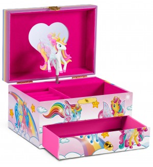 Музикална кутия за бижута Craze Galupy - Unicorn, розова