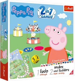 Настолна игра 2 в 1 Peppa Pig (Ludo/Snakes and Ladders) - детска