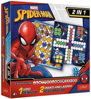 Настолна игра  2 в 1  Spider-Man (Ludo/Snakes and Ladders) - детска