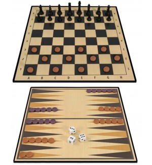 Настолна игра 3 в 1 Ambassador - Шах, дама, табла Настолна игра 3 в 1 Ambassador - Шах, дама, табла