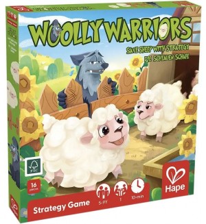 Настолна игра Hape International - Woolly Warriors, 16 части (на английски език)