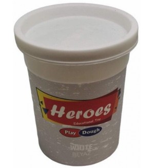 Натурален моделин в кутийка Heroes Play Dough - Бял Натурален моделин в кутийка Heroes Play Dough - Бял