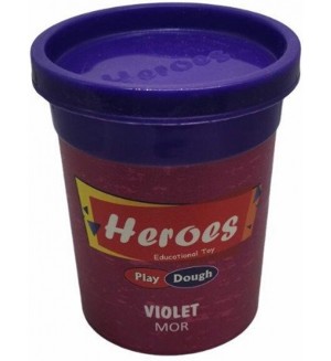 Натурален моделин в кутийка Heroes Play Dough - Лилав