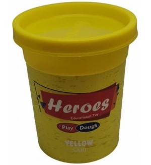 Натурален моделин в кутийка Heroes Play Dough - Жълт Натурален моделин в кутийка Heroes Play Dough - Жълт