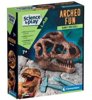 Образователен комплект Clementoni Science & Play - Разкопки на череп на тиранозавър