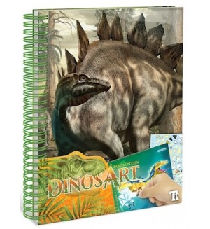 Творческа книга Nebulous Stars - Рисуване със стикери, динозаври