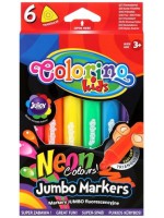 Неонови маркери Colorino Kids - Jumbo, 6 цвята 