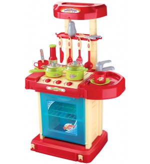 Игрален комплект Buba My Kitchen - Детска кухня, червена