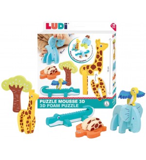 Образователен 3D пъзел Ludi - Животни, 18 части