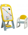 Образователен комплект Caretero Toyz - Ted Yellow, дъска за рисуване със стол 
