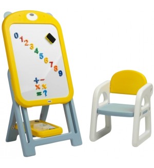 Образователен комплект Caretero Toyz - Ted Yellow, дъска за рисуване със стол 