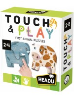 Образователен комплект Headu Touch and Play - Моят първи пъзел с животни, 16 части