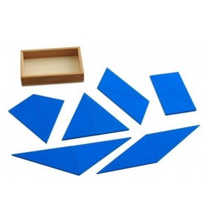 Образователен комплект Smart Baby - Монтесори конструктивни триъгълници, сини