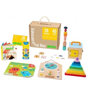 Образователен комплект Tooky Toy - Монтесори, 40 части