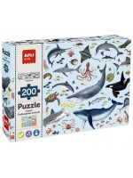 Образователен пъзел Apli Kids - Застрашените животни в океана, 200 части