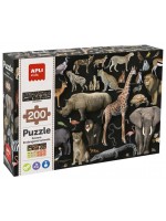 Образователен пъзел Apli Kids - Застрашените животни в саваната, 200 части