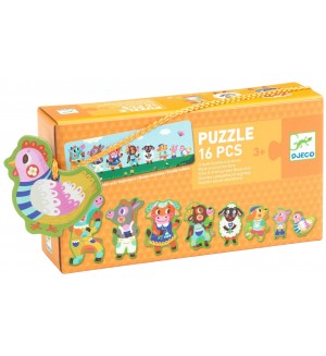 Образователен пъзел Djeco - Малки и големи животни, 16 части Образователен пъзел Djeco - Малки и големи животни, 16 части